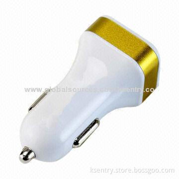 Best Quality Aluminum Alloy Ring Dual-USB Car Charger (2.1A), CE, RoHS Marks